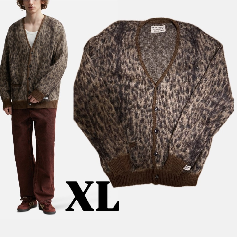 Wacko Maria Leopard Mohair Cardigan XL